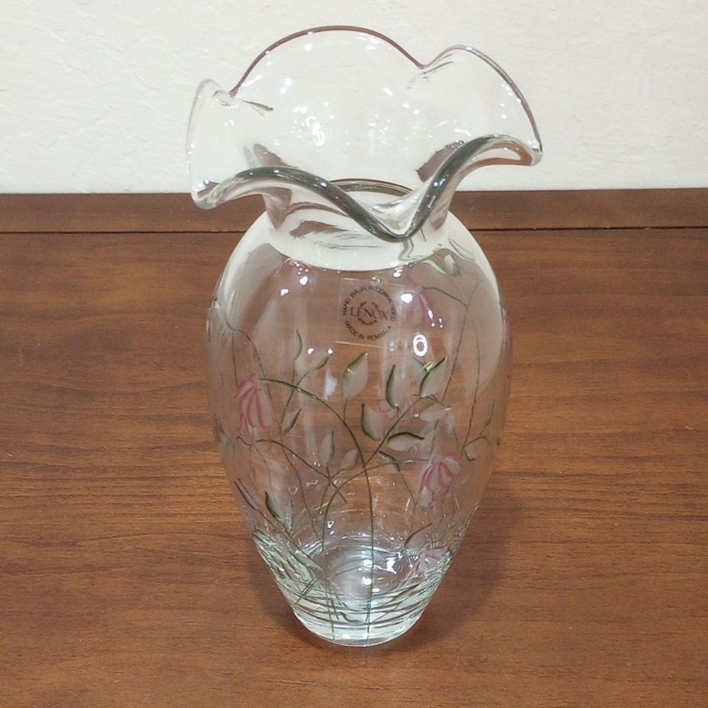 Lenox Frosted Bouquet Fuschia Vase, Vintage!
